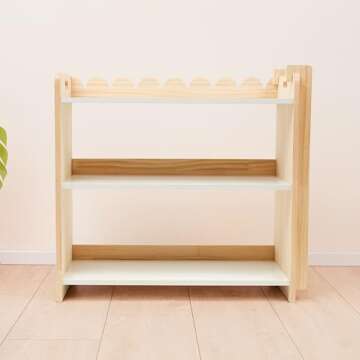 Babalo Montessori Toy Storage with Removable Bookshelf – Toddler Toy Storage Organizer, Natural Wo...