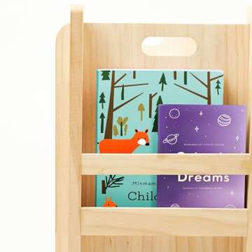 Babalo Montessori Toy Storage with Removable Bookshelf – Toddler Toy Storage Organizer, Natural Wooden Storage Cabinet for Baby Books, Cubby Shelving, Playroom & Daycare Furniture, Classroom Bookcase