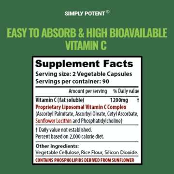 Liposomal Vitamin C 1500mg, 180 VIT C Capsules, Stronger Supplement Than Liposomal Vitamin C 1000mg ...