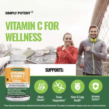 Liposomal Vitamin C 1500mg, 180 VIT C Capsules, Stronger Supplement Than Liposomal Vitamin C 1000mg or Vitamin C 500mg, High Dose Ascorbic Acid Vitamin C Antioxidant for Collagen Immune Support Heart