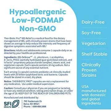 Klaire Labs Ther-Biotic Pro IBS Relief - Medical Food for Dietary Management of IBS - Prebiotics & Probiotics for Digestive Health - Gut Health Support for Constipation & Gas (42 Capsules)