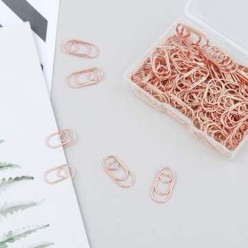 100 Pcs Love Heart Shaped Paper Clips - Cute Mini Paperclips for Office and Home