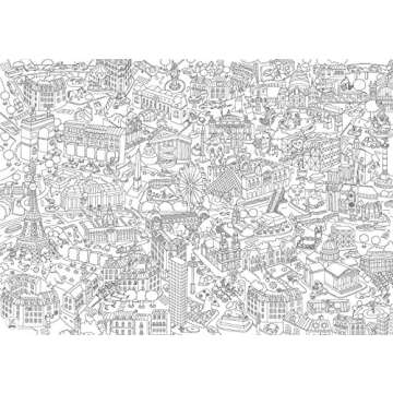 Omy Giant Coloring Poster Map, Paris, 40 x 28 inches, Creative Play Fun for Kids, Adults, and The Whole Family.