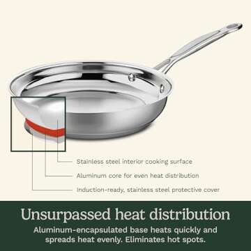 Cuisinart 10-Inch Open Skillet, Chef's Classic Stainless Steel Cookware Collection, 722-24