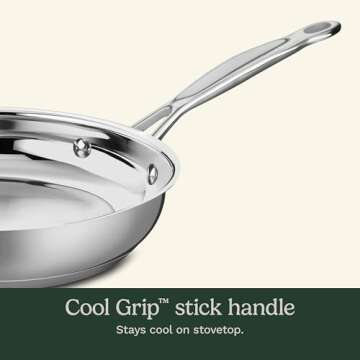 Cuisinart 10-Inch Open Skillet, Chef's Classic Stainless Steel Cookware Collection, 722-24