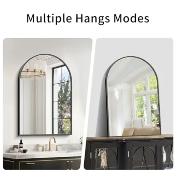 COFENY Arched Mirror 20"x30" Black Metal Frame