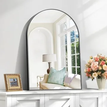COFENY Arched Mirror 20"x30" Black Metal Frame