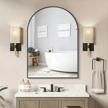 COFENY Arched Mirror 20"x30" Black Metal Frame