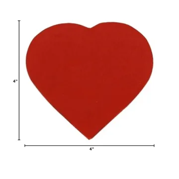 ITOS365 Handmade Beaded Heart Coaster Set - 6 Red Coasters