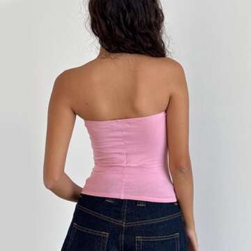 Trendy Women Y2k Floral Tube Top for Summer Style