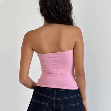 Trendy Women Y2k Floral Tube Top for Summer Style