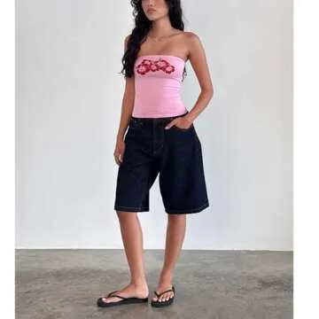 Trendy Women Y2k Floral Tube Top for Summer Style