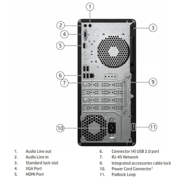 HP Desktop Computer Tower 13th Gen i3 16GB SSD WiFi Adapter