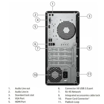 HP Desktop Computer Tower 13th Gen i3 16GB SSD WiFi Adapter