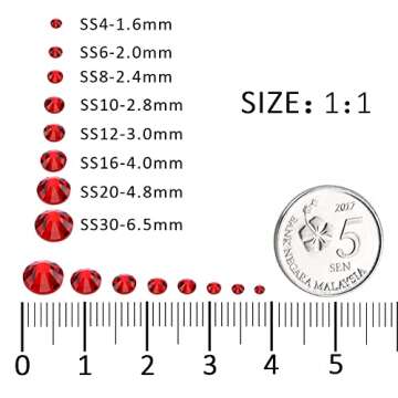 1440Pcs Ruby Red Crystal Rhinestones,Glass Flatback Rhinestones Gemstones Mini for Nail Face Makeup ...