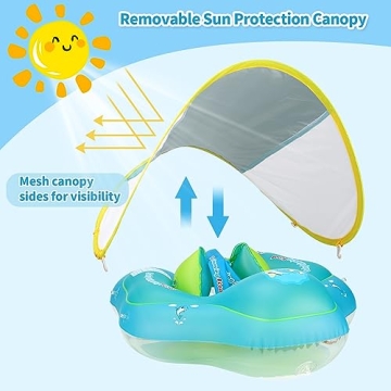 Free Swimming Baby Inflatable Float with Sun Canopy