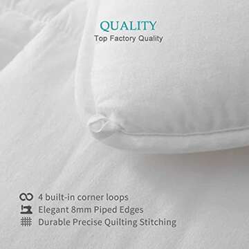 Oaken-Cat 100% Cotton Cover Down Alternative Comforter King Size- Cloud Bed Comforter for All Season, Breathable White Comforter, Ultra-Soft Duvet Insert (104x88)