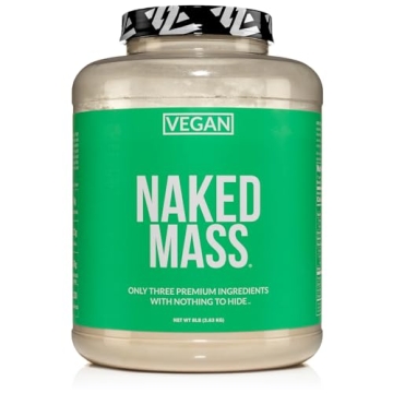 Naked Vegan Mass - Natural Vegan Weight Gainer Protein Powder - 8Lb Bulk, GMO Free, Gluten Free, Soy...