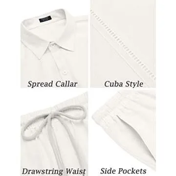 Stylish COOFANDY Men's Linen Set for Summer Weddings
