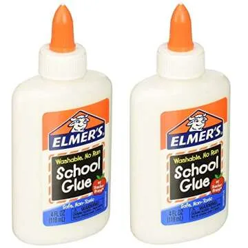 Elmer's Liquid School Glue - Washable, Safe & Ideal for Crafts, 4 Ounce, 2 Count