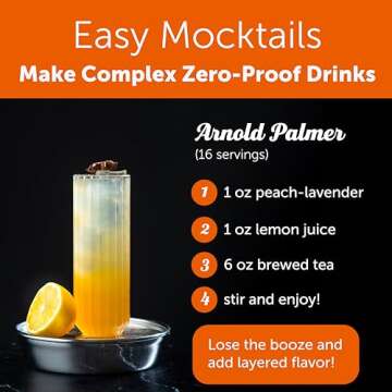 Shaker & Spoon Peach Lavender Cocktail Syrup, 16oz Floral & Fruity Flavored Syrups for Drinks, Vegan Cocktail Mixers, Mocktails, Non Alcoholic Drinks