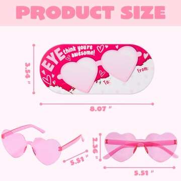 JOYIN 28 Packs Valentine's Day Heart Shaped Sunglasses with Cards, Classroom Exchange Gift for Kids, Classroom Holiday Prizes, Stylish Eyewear in Vibrant Colors, Heart Shaped Glasses Party Favors