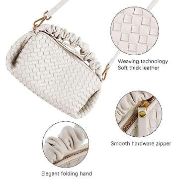 BYKASIST Woven Leather Crossbody Bag for Women