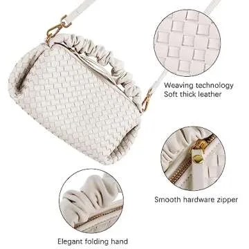 BYKASIST Woven Leather Crossbody Bag for Women