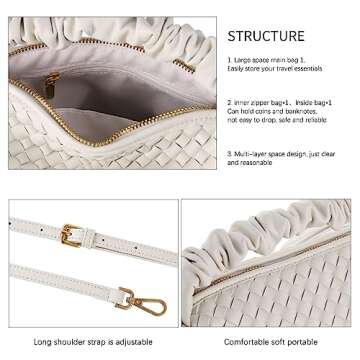 BYKASIST Woven Leather Crossbody Bag for Women