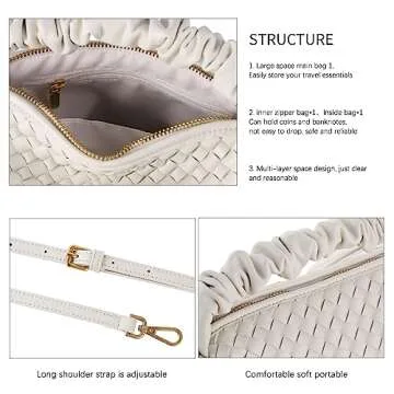 BYKASIST Woven Leather Crossbody Bag for Women