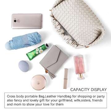 BYKASIST Woven Leather Crossbody Bag for Women