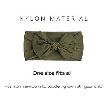 Prohouse 16PCS Baby Nylon Headbands Hairbands Hair Bow Elastics for Baby Girls Newborn Infant Toddle...