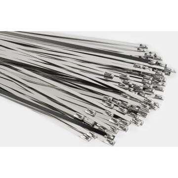 Metal Zip Ties 304 Stainless Steel Heavy Duty 100pcs