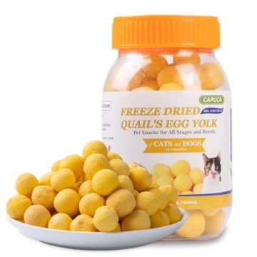 Freeze Dried Quail Egg Yolk - Cats Dogs Treats Natural Cat Delicious Snacks Training Food Healthy Ta...
