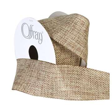 Berwick Offray 1.5" Wide Rustic Saddle Polyester Ribbon, Natural Brown, 3 Yards