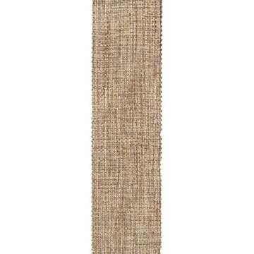 Berwick Offray 1.5" Wide Rustic Saddle Polyester Ribbon, Natural Brown, 3 Yards