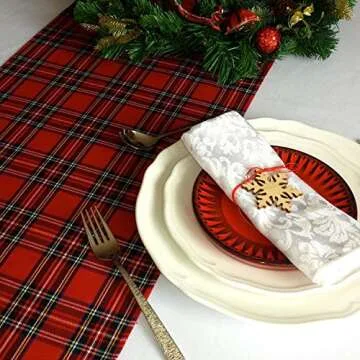 Tartan Plaid Table Runner for Holiday Table Decor