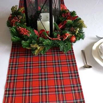 Tartan Plaid Table Runner for Holiday Table Decor