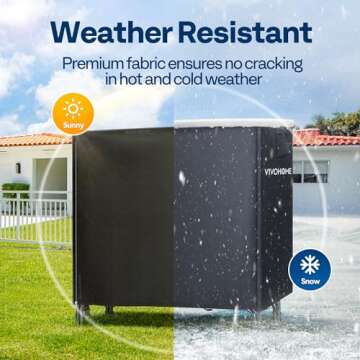 VIVOHOME 4ft Waterproof Log Rack Cover, Heavy Duty 600D Oxford Outdoor Firewood Storage Cover with Z...