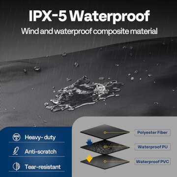 VIVOHOME 4ft Waterproof Log Rack Cover, Heavy Duty 600D Oxford Outdoor Firewood Storage Cover with Zipper and Hook Loop Tape (Log Rack not Included)