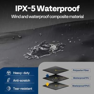 VIVOHOME 4ft Waterproof Log Rack Cover, Heavy Duty 600D Oxford Outdoor Firewood Storage Cover with Zipper and Hook Loop Tape (Log Rack not Included)