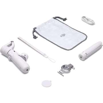 DJI OM 5 Smartphone Gimbal Stabilizer, 3-Axis Phone Gimbal, Built-In Extension Rod, Portable and Foldable, Android and iPhone Gimbal with ShotGuides, Vlogging Stabilizer, YouTube Video, Sunset White