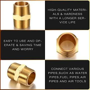 High-Quality 2 Pieces Brass Pipe Fitting 3/4 Inch NPT