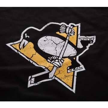 Calhoun Mens Officially Licensed NHL French Terry Long Sleeve Rashguard (Large, Pittsburgh Penguins)