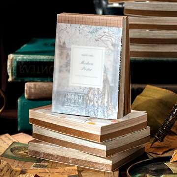 400 PCS Vintage Scrapbooking Paper Aesthetic Scrapbook Supplies Stationery Scrapbook Paper Journal D...