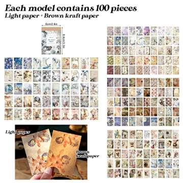 400 PCS Vintage Scrapbooking Paper Aesthetic Scrapbook Supplies Stationery Scrapbook Paper Journal Diary Embellishment Supplies Paper Art Craft…