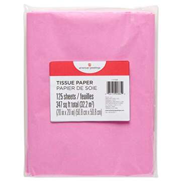 American Greetings 125 Sheets 20 in. x 20 in. Light Pink Tissue Paper Bulk for Valentines Day, Birthdays, Baby Showers, and All Occasions