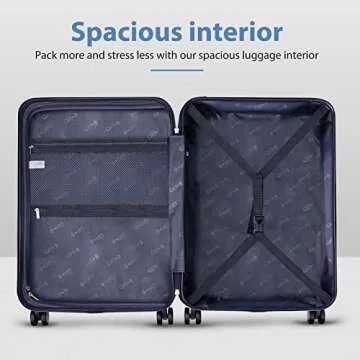 Coolife Luggage Suitcase expandable (only 28”) ABS+PC Spinner suitcase with TSA Lock carry on 20 in 24in 28in