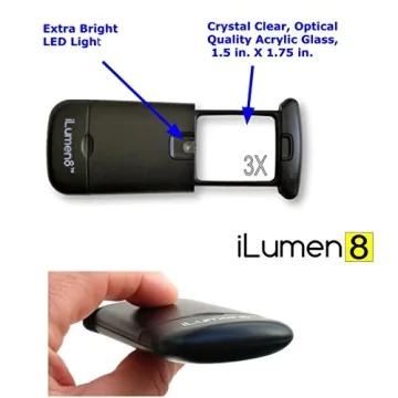 Best Pocket Magnifying Glass - iLumen8 3X Lighted Aid