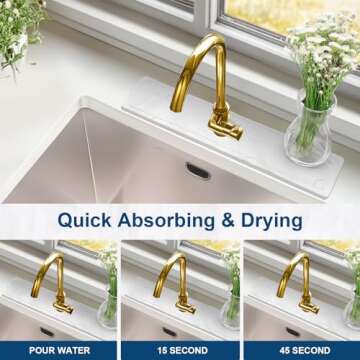 Stone Faucet Mat for Kitchen Sink,Instant Drying Stone Kitchen,Stone Sink Mat,Instant Dry Sink Mat,Diatomite Stone Sink Tray,Faucet Splash Guard for Bathroom Counter (star grey, 15.7*3.9)